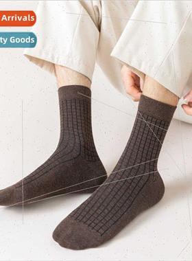 Business mal socks high-grade plaid pattern cotton anti-pill
