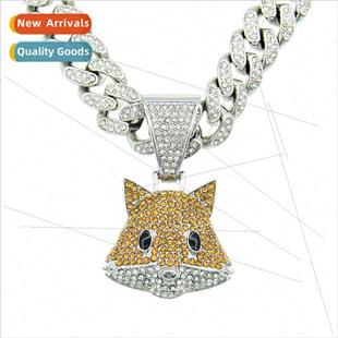 small hop necklace pendant fox diamonds full hip Europe