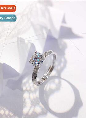 One carat D color four claw set moissanite ring ins niche si