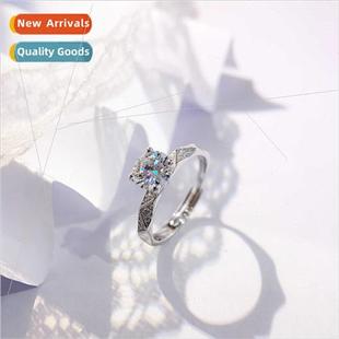 One carat D color four claw set moissanite ring ins niche si