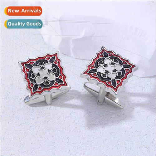Business French cufflinks cufflinks square lace metal oil dr