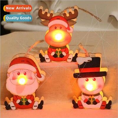 New Christmas decorations Christmas wooden light-emting pend