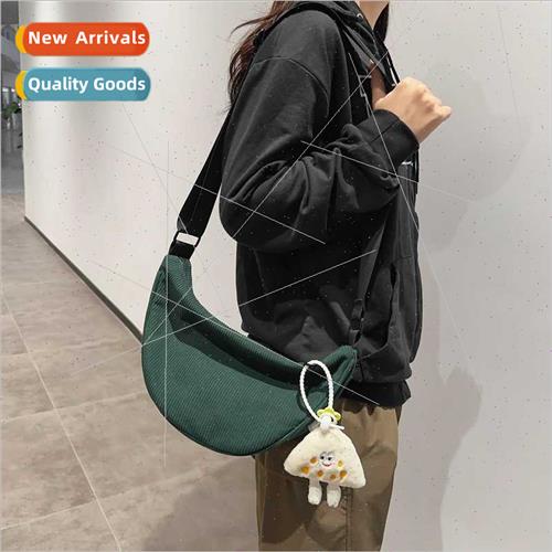 Crossbody bag corduroy texture 2023 fall winter new dumpling