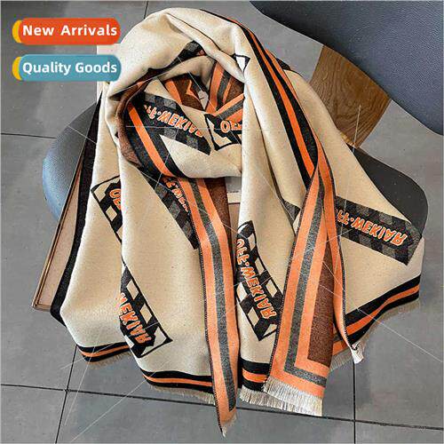 Korean  new double-sided letters imation cashmere warm scarf