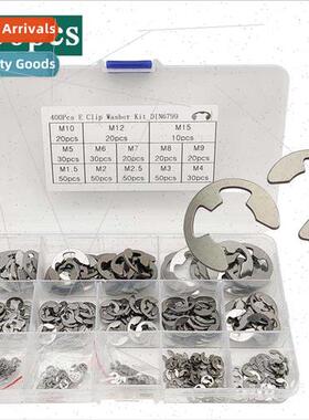 400pcs Stainless open end retaining ring M1.5-M15 E-type sna