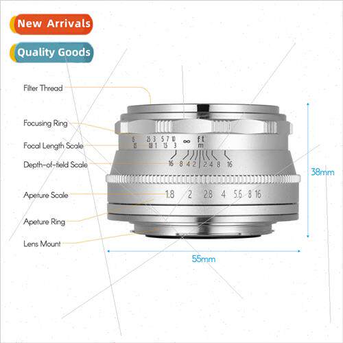 25mm F1.8 Micromanual Lens 适用Fujifilm FX Mount Camera Lens