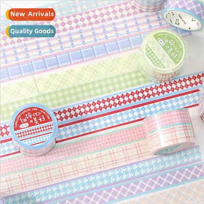 Fine beautiful washi tape Korea ins checkered bottoming deco