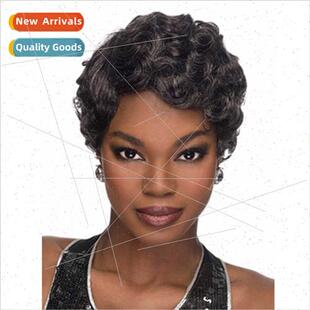 Afro wig women short hair silver black ombre African Europe