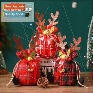 bag Christmas antler gift Eve gingham Christmas适用Apple