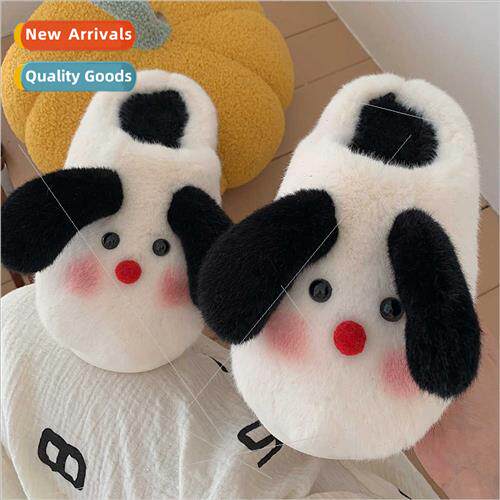 Female winter home plush fluffy -slip soft bottom moon shoes