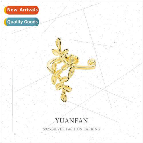 925 silver fashion leaves ear clip whout ear holes female in