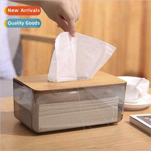 Scandinavian simplicy creative bamboo wood cover tissue box