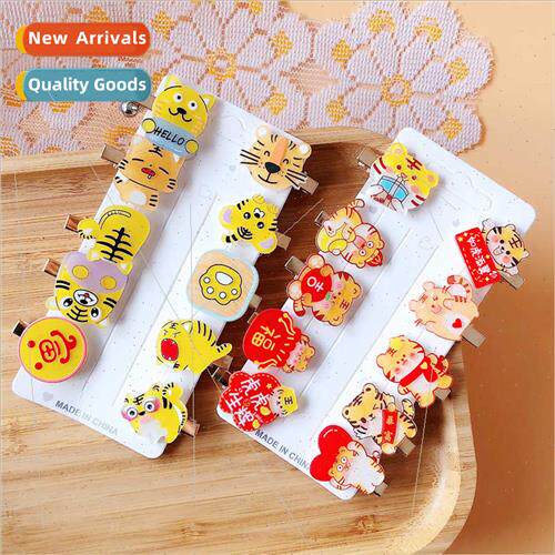 Acrylic year-old tiger hair clips cartoon cute bb clip set t