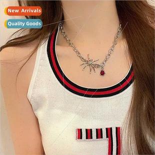 drop blood pendant necklace nich Ruby fashion spider