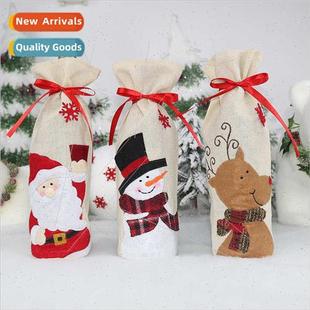 wine bottle cover New snowman supplies elderly elk Christmas