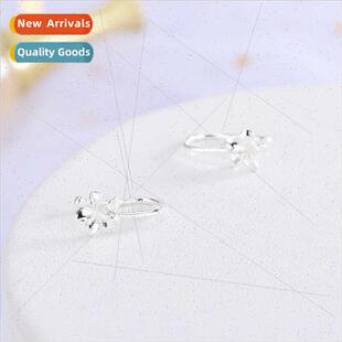 glossy egg flowers silver sweet Korea earrings s925 flower