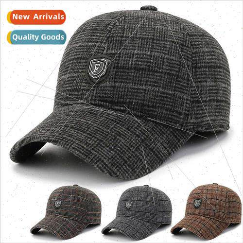 new middle-aged baseball cap men winter ear protection warm