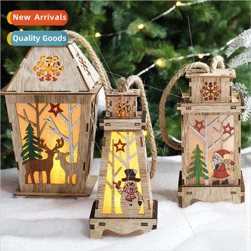 Christmas Decorations Nordic Painted Wooden LED Wind ghts Ch