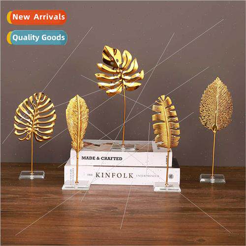 Golden leaf ornament Scandinavian home living room bedroom T