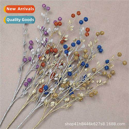 11 head colorful ball gold powder Christmas flowers wedding