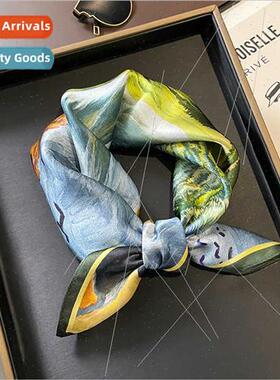 Summer retro silk scarf small square scarf female mulberry s