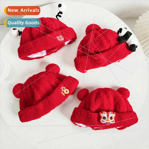 Winter red children hat scarf warm windprofestive melon skin