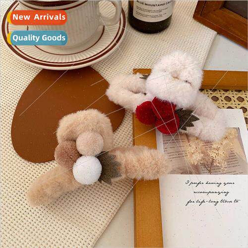 cute hairball hair grab plush back head grab clip simple hai