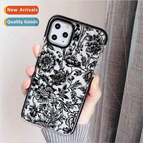 Chinese peony apple 15 transparent phone case iphone14 trans
