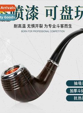 New Zinc Alloy Smoking Pot Resin Pipe Classic Men Curved Beg