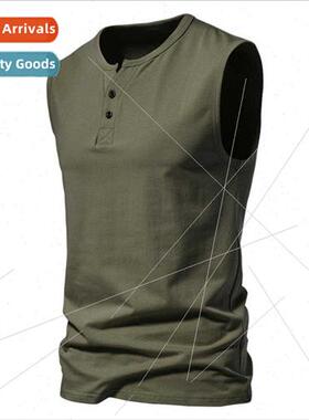 23 years new summer wide shoulder undershirt men Henry colla