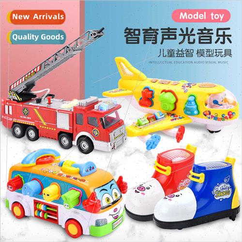 Children electric universal sprinkler fire truck puzzle simu