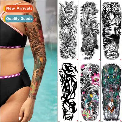 Black whe sketch dark tattoo sticker full hlarge full arm an