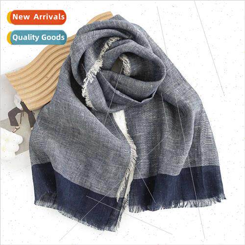 Japanese fashion wild cowboy color cotton scarf in long simp