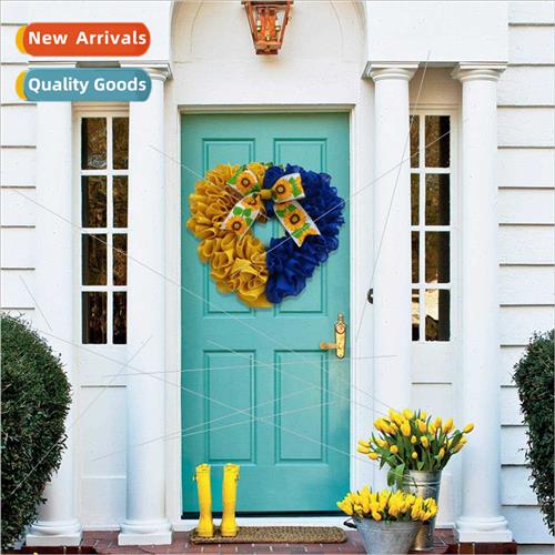New Ukrainian Flag Sunflower Front Door Wreath Ukrainian Hea