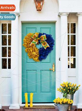 New Ukrainian Flag Sunflower Front Door Wreath Ukrainian Hea