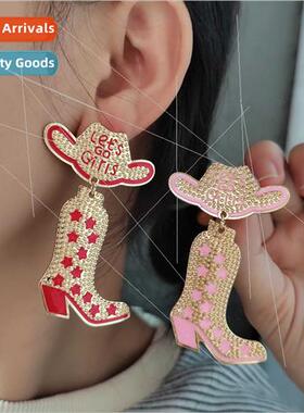 Girl earringsEurope western cowboy hat earrings boots earrin