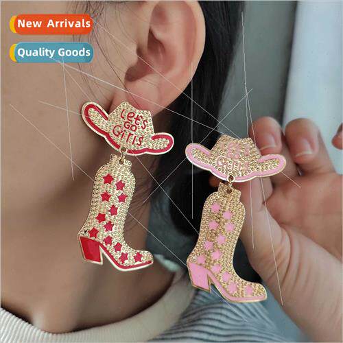 Girl earringsEurope western cowboy hat earrings boots earrin