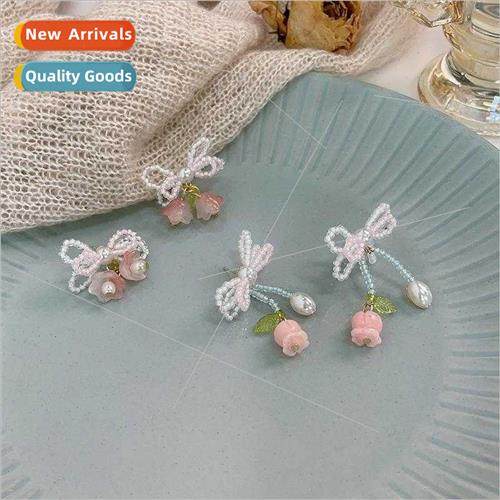 Fresh bow pearl beaded fashion c