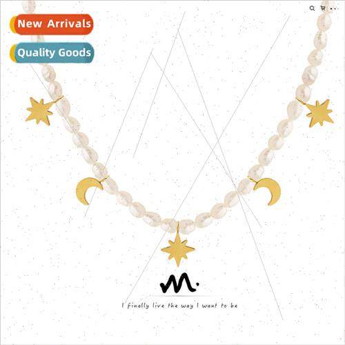 French romantic star moon myth chain tanium steel -tarnish j
