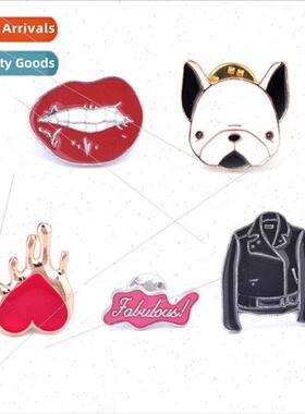 Creative wh pet dog corsage lips clothes pin heart cartoon b