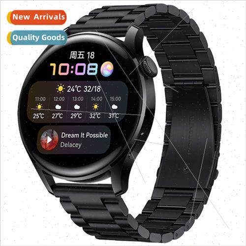 适用huawei gt2/3 pro stainless steel strap three beads watch