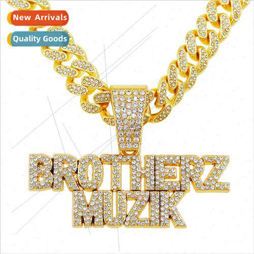 Europe hip-hop cool letters double row splicing pendant neck