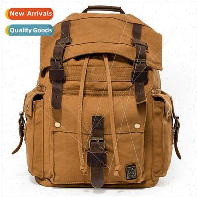 Retro Canvas Backpack Men Europe Casual 20L Shoulder Schoolb