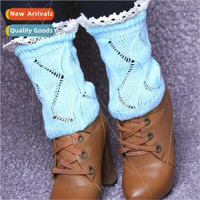 New wool short sockliner fall winter ladies lace lace fan-sh