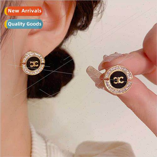 Celebry exquise round earrings s925 silver pin niche hundred