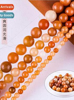 Red dongling round beads natural loose beads diy handmade ma