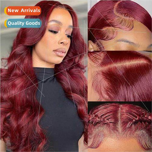 Wigs Front Lace Europe Women Chemical Fiber Head Covers Wine