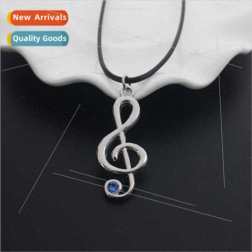 Korea new fashion alloy diamonds musical notes necklace musi