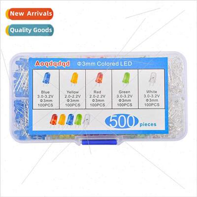 500PCS 3MM LED red yellow blue green whe LED light emting di