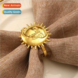 Creative holiday table decoration alloy sun god napkin ring